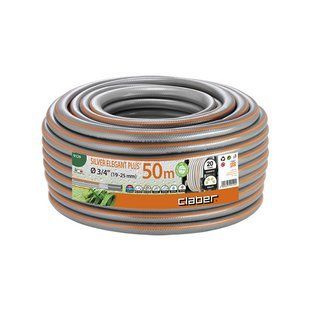 Claber Шланг поливочный 3/4" 50м Silver Elegant Plus серый с оранжевой полосой