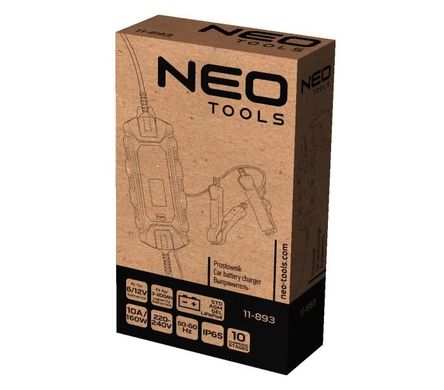 Neo Tools Зарядний пристрій автоматичний, 10А/160Вт, 3-200Ач, для автомобільних акум. AGM/GEL