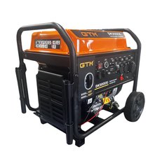 GTM Генераторная установка инверторная открыта DK9000Xi 9,0кВт (макс)/8,5кВт (ном), руч. старт/Электростарт + Колеса