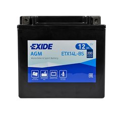 Мото аккумулятор AGM ETX 14L-BS EXIDE (12V, 12A)