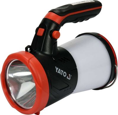 Ліхтар LED-діодний акумулятор YATO Li-Ion 3.7В, 1Вт, 600-1200Лм з ручкою, зарядний USB пристрій [10]