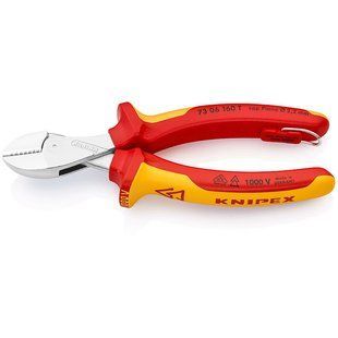 X-Cut&reg; компактные кусачки боковые со страховочным креплением KNIPEX 73 06 160 T