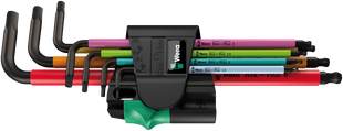 Набор Г-образных ключей WERA, 950/7 Hex-Plus Multicolour Magnet 1, метрических, BlackLaser, 05022534001
