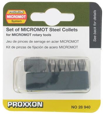 Набор стальных цанг Мicromot Proxxon 28940