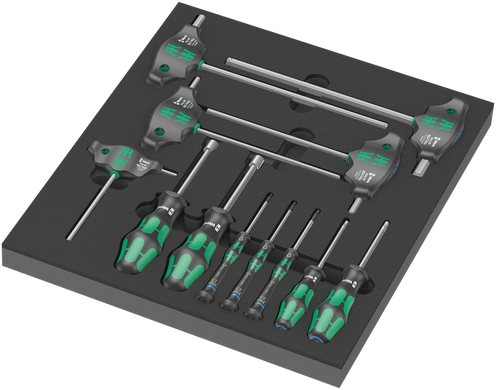 Ложемент с набором отвёрток комбинированный WERA 9713 Hex 1, 12 предметов, 05150104001