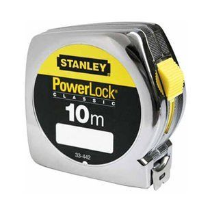 Рулетка измерительная Powerlock&reg; длиной 10 м, шириной 25 мм в хромированном пластмассовом корпусе STANLEY 0-33-442