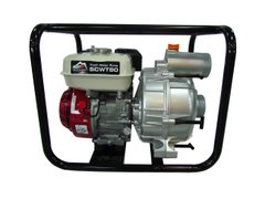 VULKAN Мотопомпа для грязной воды с комплектом рукавов (SCWT80H двигатель Honda GX200, рукав для забора 75мм - 10м, рукав
