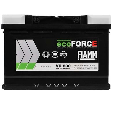 Автомобильный аккумулятор FIAMM Ecoforce AGM 80Аh 800А R+ (VR800) (L4)