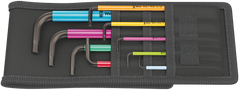 Набор Г-образных ключей WERA, 950/9 Hex-Plus Multicolour Imperial 1, дюймовых, BlackLaser, 05022639001