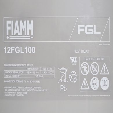 Тяговая аккумуляторная батарея GEL FIAMM general purpose 12V 100Ah (12FGL100)