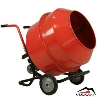 VULKAN Бетоносмеситель 140л/98л НИЗКИЙ барабан 370Вт/220В редукторный