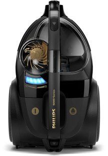 Пилосос Philips контейнерний 9000 series, 900Вт, конт пыль -2,2л, НЕРА13, турбощетка, керу. мощности на ручке, черный