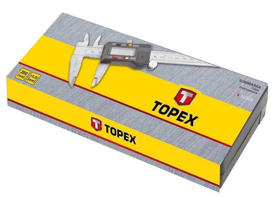Topex Штангенциркуль цифровий, 200 мм, точність виміру 0.02 мм/м