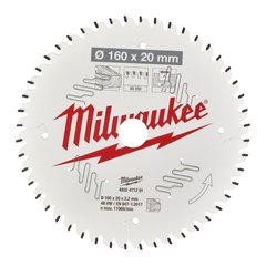 Диск пиляльний PFTE MILWAUKEE, діаметр 160х20х2,2мм, 48 зуб.