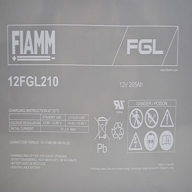 Тягова акумуляторна батарея GEL FIAMM general purpose 12V 205Ah (12FGL210)