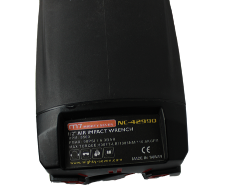 Mighty Seven Пневмогайкокрут 1/2" 1088Нм 8500об/хв композит. корпус