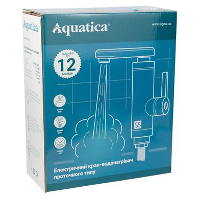 Кран-водонагрівач проточний JZ 3.0 кВт 0.4-5бар для кухні гусак вухо на гайці AQUATICA (JZ-6B141W)