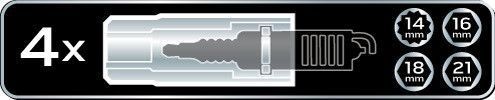 Набор инструментов Neo Tools, набор торцевых головок 1/2", 3/8", 28шт