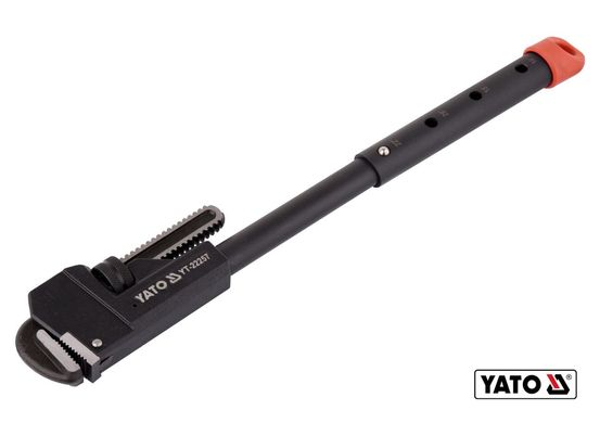 Ключ трубный телескопический YATO: L=400-550 мм (16"/18"/20"/22"), макс. Ø80 мм, CrMo 55-60 HRC