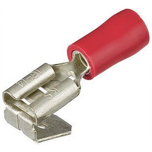 Гильзы флажковые изолированные с отводом 6,3х0,8мм KNIPEX 97 99 090, (0,5-1,0мм&sup2;) (100шт), красные