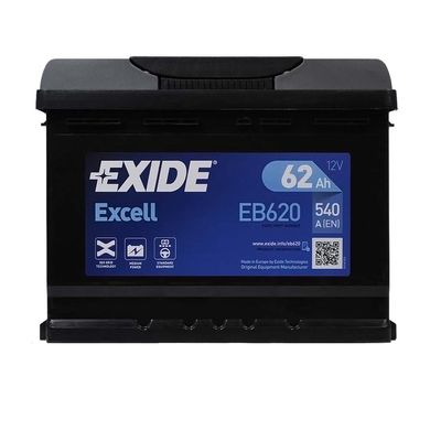 Автомобільний акумулятор EXIDE Excell (EB621) 62Аh 540Ah L+