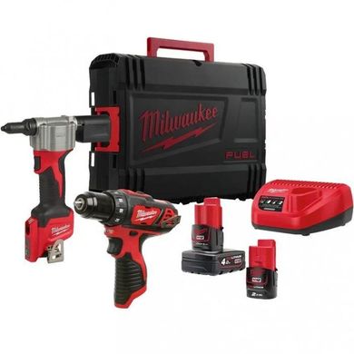 Набор аккумуляторных инструментов Milwaukee M12 BPP2L-422X (4933481028)