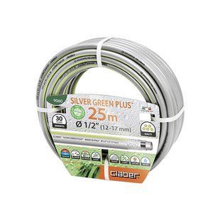 Claber Шланг поливочный 1/2" 25м Silver Green Plus, серый с салатовой полосой