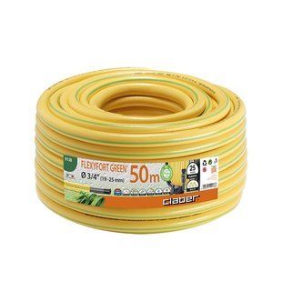 Claber Шланг поливальний 3/4" 50м Flexyfort Green, жовтій із зел. смугою
