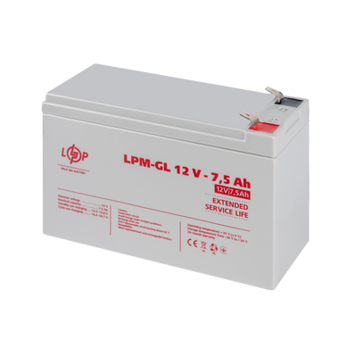 Акумулятор гелевий LPM-GL 12V - 7.5 Ah