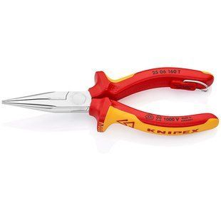 Плоскі круглогубці з ріжучими крайками KNIPEX 25 06 160 T