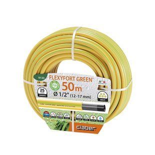 Claber Шланг поливальний 1/2" 50м Flexyfort Green, жовтій із зел. смугою