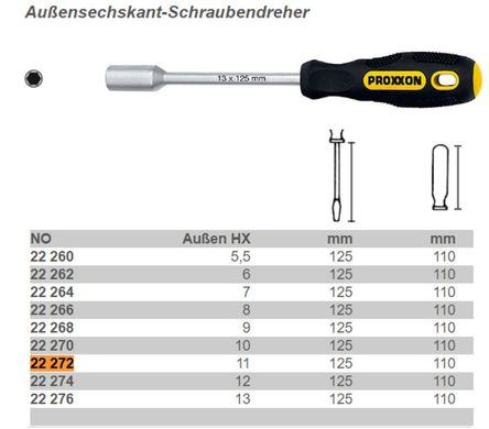 Отвертка HX 11x125 мм Proxxon 22272