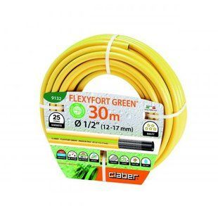 Claber Шланг поливальний 1/2" 30м Flexyfort Green, жовтій із зел. смугою
