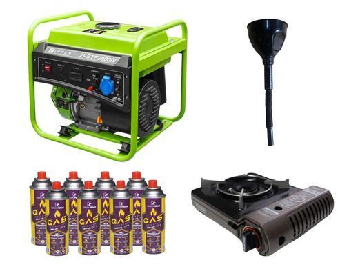 Инверторный генератор Zipper ZI-STE2800IV + газовая плитка Orcamp CK-505 + картридж газовый Pegas 400 мл (8 шт.)