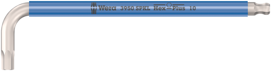 Г-образный ключ WERA, 3950 SPKL Multicolour, метрический, нержавеющая сталь, 05022668001, 10.0×224мм