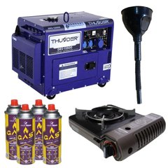 Дизельний генератор THUNDER DRS-12500 + газова плитка Orcamp CK-505 + 4 газових картриджа 400 мл