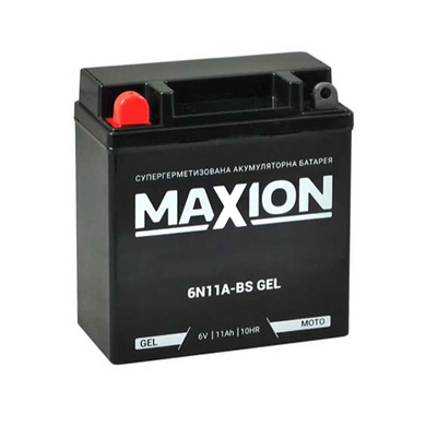 Мото акумулятор GEL 6N 11A-BS MAXION (6V, 11A)