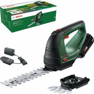 Ножницы для травы аккумуляторные Bosch AdvancedShear 18V-10 + насадка кусторез 10/20см шаг реза 8мм 1xPBA 1x2.0Ач 2.45кг