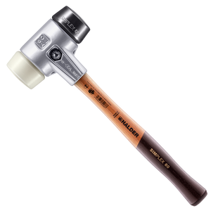 Молоток щадний HALDER SIMPLEX Aluminium ручка дерево Hickory, &Oslash;60 бойок гума чорний/нейлон, 3128.060