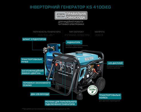 Інверторний газобензиновий генератор KS 4100iEG