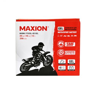 Мото аккумулятор GEL YTX 20L-BS MAXION (12V, 20A)