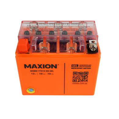 Мото акумулятор GEL YTX 12-BS MAXION (12V, 10A)