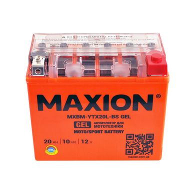 Мото акумулятор GEL YTX 20L-BS MAXION (12V, 20A)