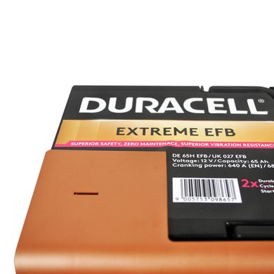 Автомобільний акумулятор DURACELL Extreme EFB 65Ah 640A R+ (L2)