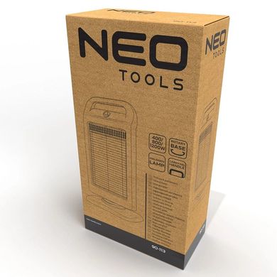 Neo Tools Обігрівач інфрачервоний, 1200Вт, галогенний нагрів. елемент, чорний
