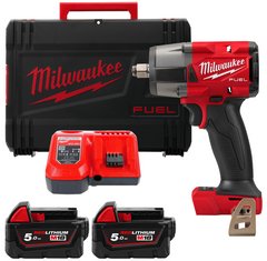 Гайкокрут імпульсний компактний 1/2" (881 Нм) з фрикційним кільцем MILWAUKEE M18 FMTIW2F12-502X , (+