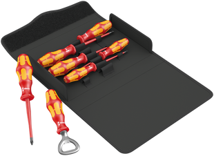 Набор отвёрток WERA Kraftform 100 iS/7 Set 2. Часть из них &ndash; с зауженным стержнем, 05136022001