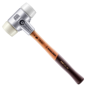 Молоток щадний HALDER SIMPLEX Aluminium ручка дерево Hickory, &Oslash;60 бойок білий суперпластик/нейлон, 3178.060