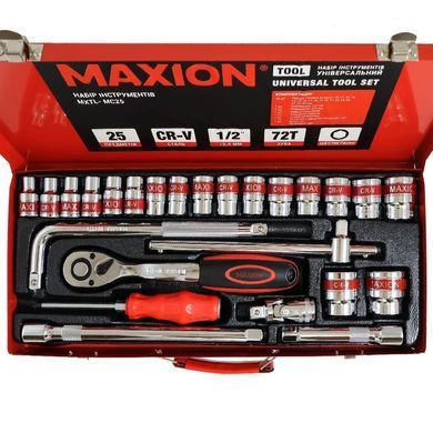 Набір інструментів 1/2&rdquo;, 25 одиниць, Cr-V, MAXION MXTL- MC25