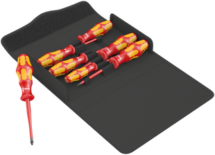 Набор отвёрток WERA Kraftform 100 iS/7 Set 1. Часть из них &ndash; с зауженным стержнем, 05136013001